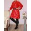 Latex anyagú,roll-up ujjú ingruha! piros !  2XL-3XL