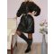Latex anyagú,roll-up ujjú ingruha! fekete !  2XL-3XL