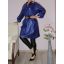 Latex anyagú,roll-up ujjú ingruha! királykék ! 2XL-3XL