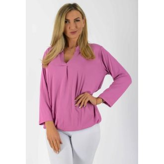 Egyszínű, ingfazonú ,gumis aljú felső! mályva L-XXL