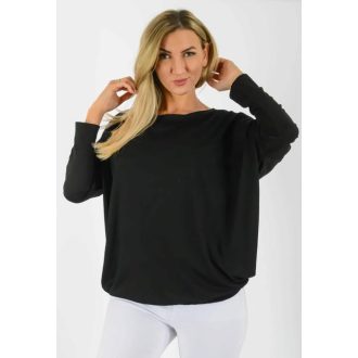 Egyszínű,lenge,gumis aljú felső ! fekete L-XXL