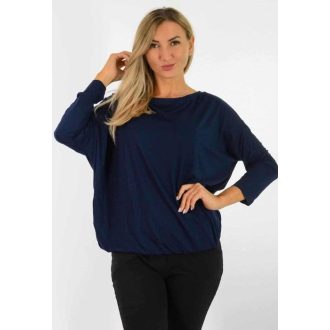 Egyszínű,lenge,gumis aljú felső ! sötétkék L-XXL