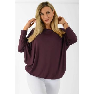 Egyszínű,lenge,gumis aljú felső ! padlizsán L-XXL