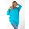 Egyszínű,aszimmetrikus lenge tunika! türkiz L-XXL