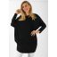 Egyszínű,aszimmetrikus lenge tunika! fekete L-XXL