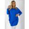 Egyszínű,aszimmetrikus lenge tunika! királykék L-XXL
