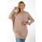 Egyszínű,aszimmetrikus lenge tunika! cappuccino L-XXL