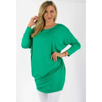 Egyszínű,aszimmetrikus lenge tunika! zöld L-XXL