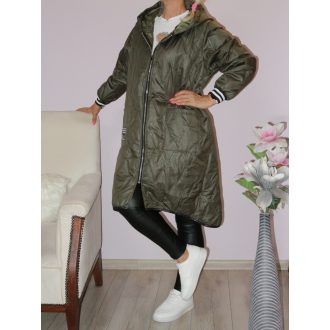   Steppelt,átmeneti ,cipzáras,zsebes,kapucnis kabát! khaki XXL-3XL