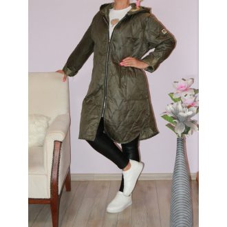   Steppelt,átmeneti ,cipzáras,zsebes,kapucnis kabát! khaki XXL