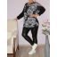 Mandala mintás,húzott nyakú,zsebes tunika! fekete-fehér  XXL-3XL