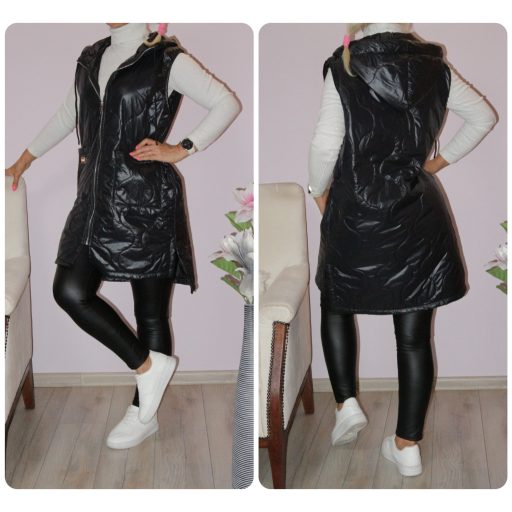 Steppelt ,kapucnis,zsebes mellény! fekete L-XL