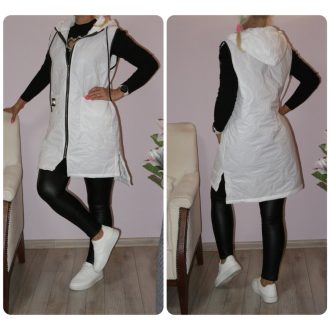 Steppelt ,kapucnis,zsebes mellény! fehér L-XL