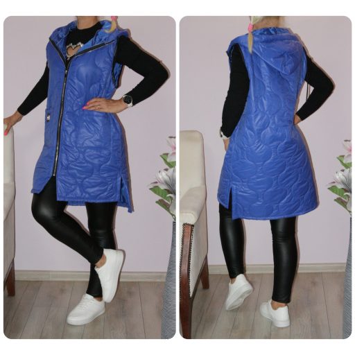 Steppelt ,kapucnis,zsebes mellény! királykék L-XL