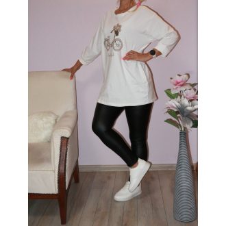 Hímzett bringás,prémium pamut tunika! fehér L-XL