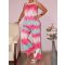 Cikk-cakk mintás bőszárú 2 részes szett! pink  M-XL