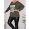 Arany szívecskés,alja kötős felső! khaki L-XXL