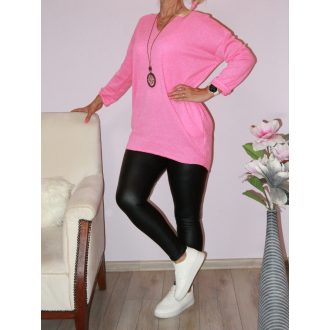Láncos,zsebes, hátulja hosszabb tunika! pink L-XL