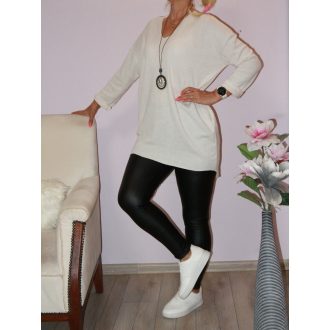 Láncos,zsebes, hátulja hosszabb tunika! ekrü L-XL