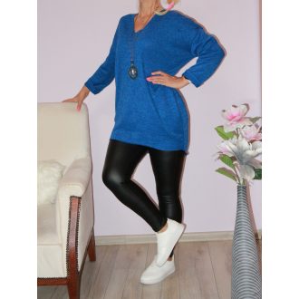 Láncos,zsebes, hátulja hosszabb tunika! királykék L-XL
