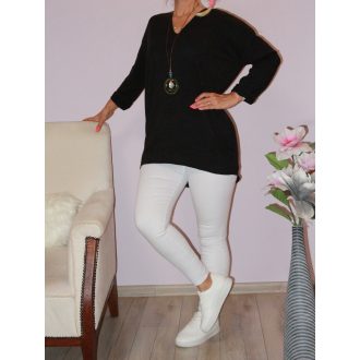 Láncos,zsebes, hátulja hosszabb tunika! fekete L-XL