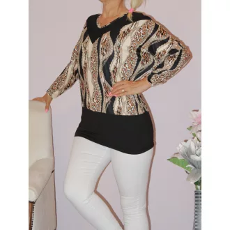   Ocelot mintás,V nyakú,denevérujjas,passzés aljú felső ! L-XXL