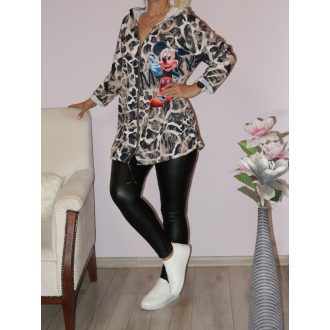 Egérkés,leopárdos,kapucnis cipzáras kardigán ! L-XXL Egérkés,leopárdos,kapucnis cipzáras kardigán ! L-XXL