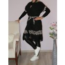 Leopárd mintás,rojtos aljú,öves filc mellény !  M-XL