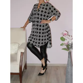 Mintás hátulja hosszabb ingtunika! fekete-fehér XL-3XL