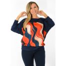 Mintás, passzés aljú ,nadrágos szett ! korallpiros-petrol-sötétkék L-XXL