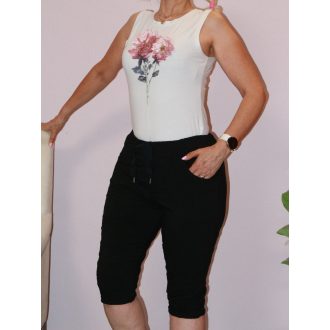 Zsebes,gumis derekú capri nadrág! fekete  L-XXL