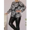 Mandala mintás,gumis aljú felső ! fekete-fehér XL-XXL