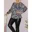 Levél mintás,gumis aljú felső ! fekete-szürke-fehér XL-XXL