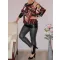 Mintás,válla nyitott,latex betétes,denevérujjas felső! fekete-terakotta-cappuccino L-XXL