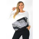 Leopárd mintás,aszimmetrikus, passzés aljú ,nadrágos szett ! fekete L-XXL