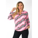 Leopárd mintás,ingfazonú, gumis aljú ,nadrágos szett ! pink-fekete L-XXL