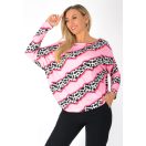 Leopárd mintás aszimmetrikus gumis aljú ,nadrágos szett ! pink-fekete L-XXL