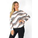 Leopárd mintás aszimmetrikus gumis aljú ,nadrágos szett ! bézs-fekete L-XXL