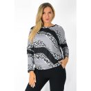 Leopárd mintás aszimmetrikus gumis aljú ,nadrágos szett ! fekete L-XXL