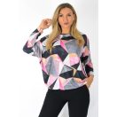 Geometriai mintás aszimmetrikus gumis aljú ,nadrágos szett !  L-XXL