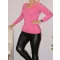 Csillámos,V nyakú gépi kötött felső! pink S-XL