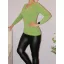 Csillámos,V nyakú gépi kötött felső! zöld S-XL