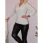 Csillámos,V nyakú gépi kötött felső! ekrü S-XL