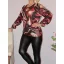 Mintás,cseppkivágású,gumis aljú felső! terrakotta-fekete L-XL