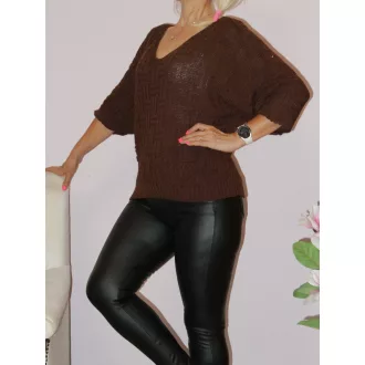 V nyakú,denevérujjas kötött felső ! csokibarna L-XXL