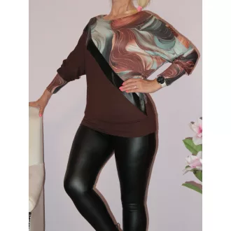   Mintás latex betétes,passzés aljú felső! barna-türkiz L-XL
