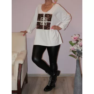 Görög mintás,leopárd betétes, felső ! fehér XXL-3XL