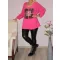 Görög mintás,leopárd betétes, felső ! pink XXL-3XL