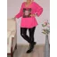 Görög mintás,leopárd betétes, felső ! pink XXL-3XL