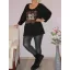 Görög mintás,leopárd betétes, felső ! fekete XXL-3XL